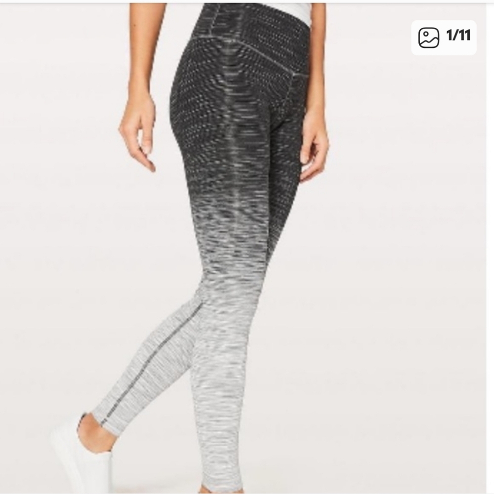 Nwot Lululemon Black and Gray Ombre Leggings
